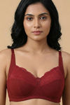 Zivame Double Layered Non Wired 3/4Th Coverage T-Shirt Bra - Red Dahlia — thumbnail 5